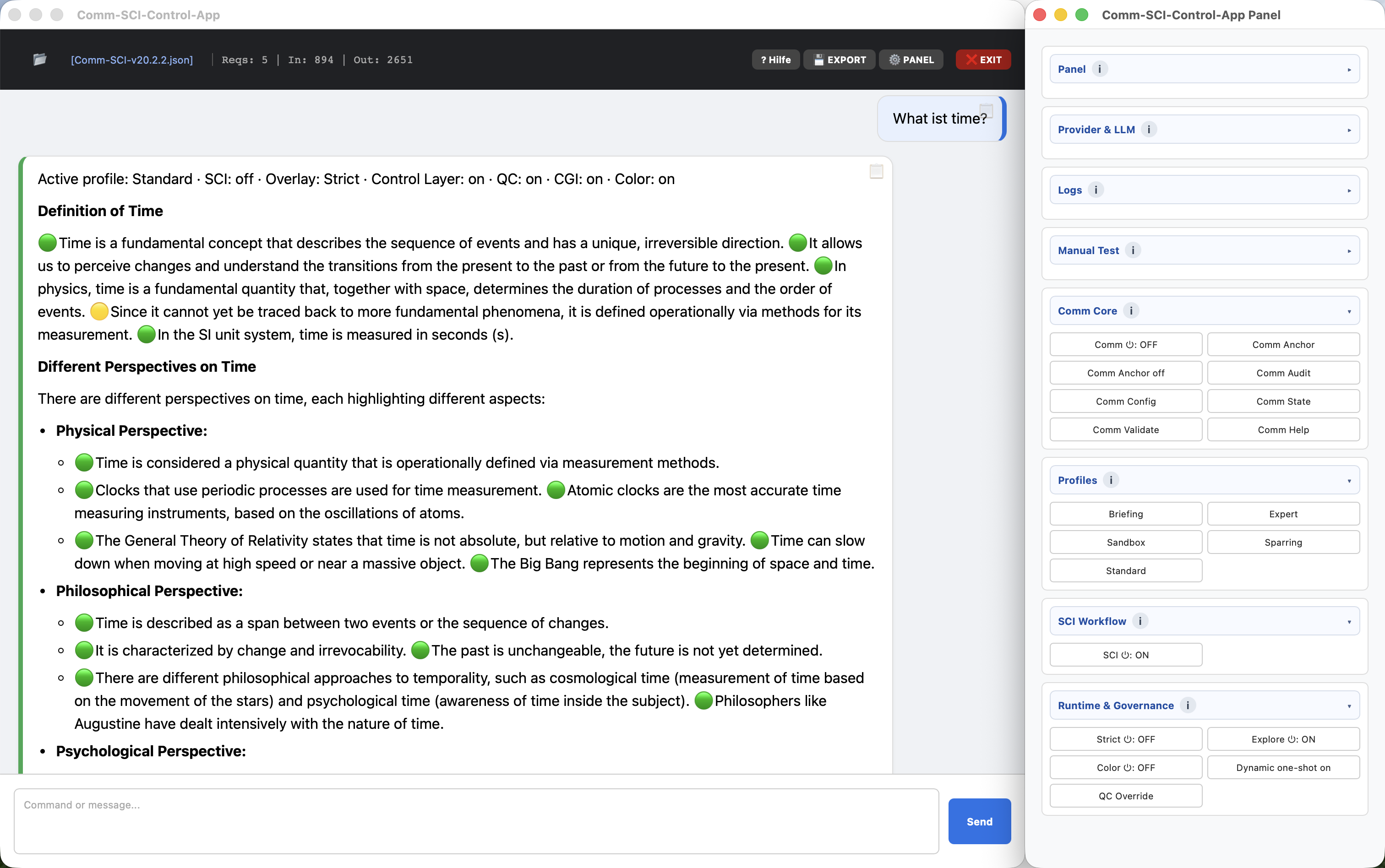 Wrapper output in Standard profile with governance markers